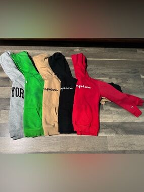 Champion Kids Hooded Sweatpants and Joggers - Red, Black, Green, Tan, Gray